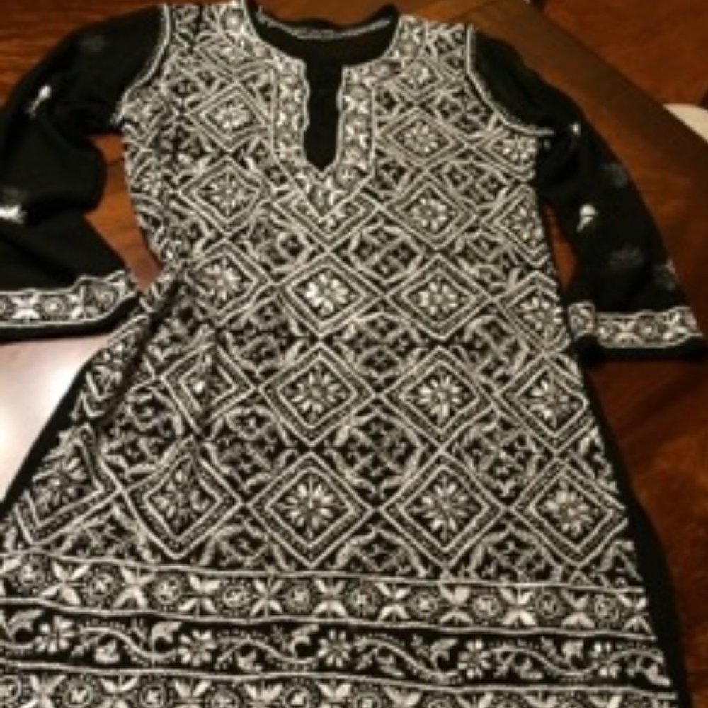 Indian/Bollywood/Pakistani Kurti/Salwar Kameez Chikankari/ Beach/Swim Coverup
